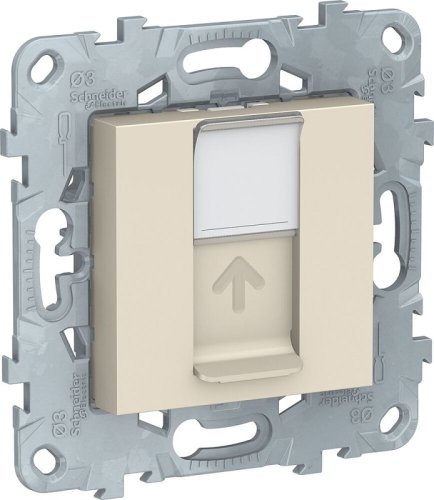 Розетка компьютерная без рамки Schneider Electric Unica New 1-м. RJ45 5e бежевый картинка